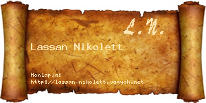 Lassan Nikolett névjegykártya