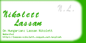 nikolett lassan business card